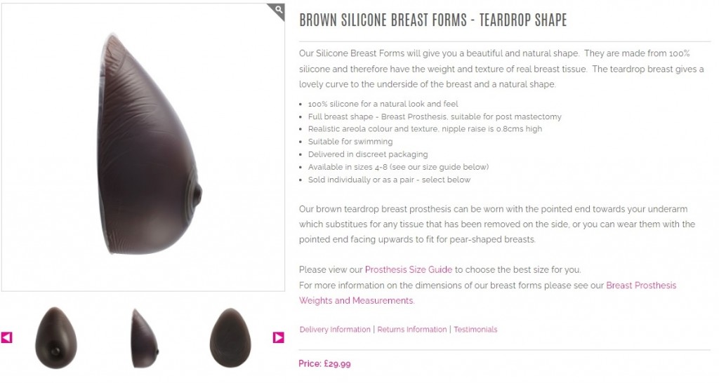 brown breast form for people of colour and darker skin