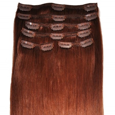 #33 Auburn - Clip in Hair Extensions - Full Head