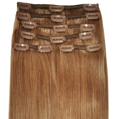 #12 Light Auburn - Clip in Hair Extensions - Full Head