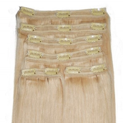 #22 Natural Light Blonde - Clip in Hair Extensions - Full Head - DELUXE