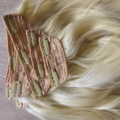 Light Blonde Clip In Hair Extensions - 20 to 22 inches